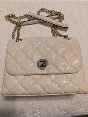 Kate Spade Quilted Ivory Chain Shoulder Bag